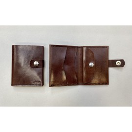 Small brown color wallet with claps